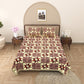 New Ajrak  Print 100% Cotton King Size Bedsheet with 2 Pillow Cover Set