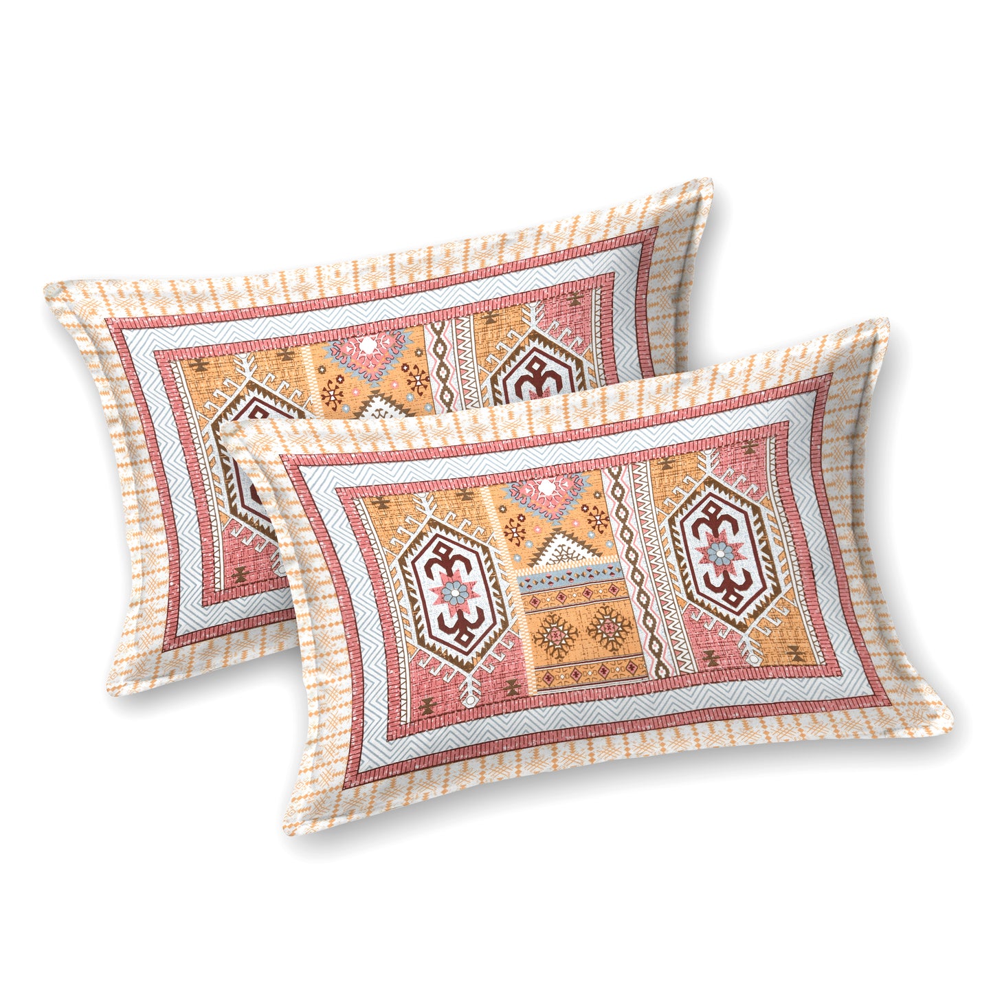 100% Cotton King Size Bedsheet with 2 Pillow Cover Set