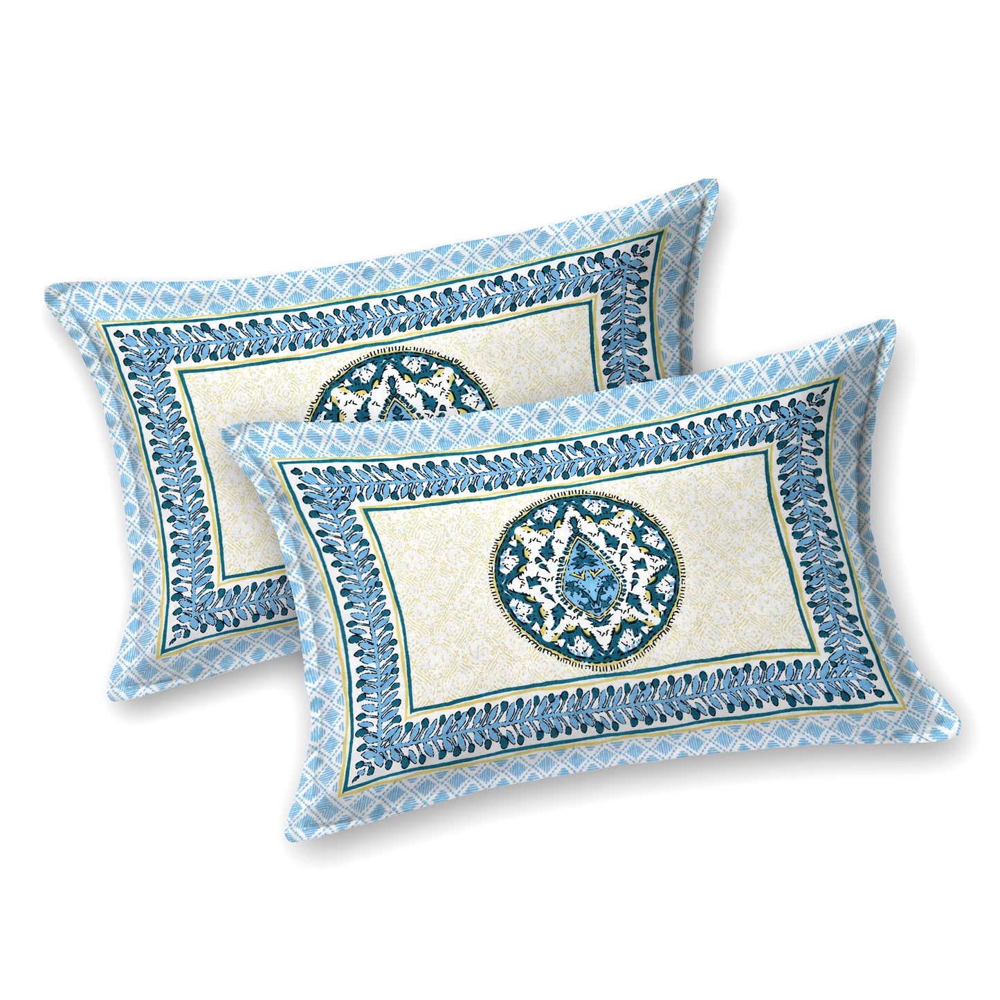 Royal Rajwada Print 100% Cotton King Size Bedsheet with 2 Pillow Cover Set