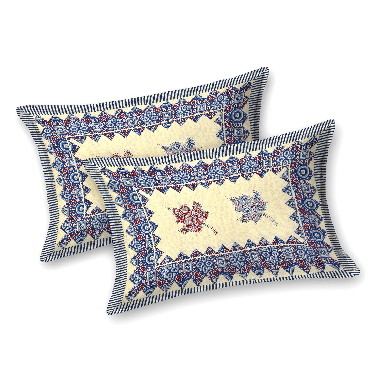 Kashish Print 100% Cotton King Size Bedsheet with 2 Pillow Cover Set