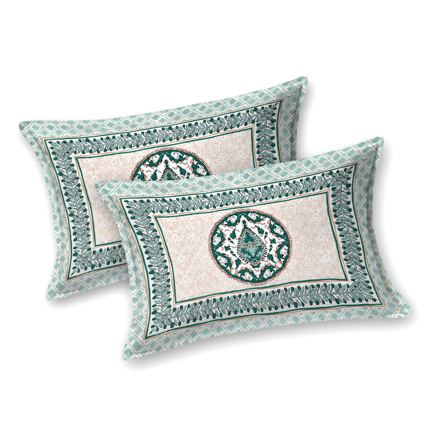 Royal Rajwada Print 100% Cotton King Size Bedsheet with 2 Pillow Cover Set