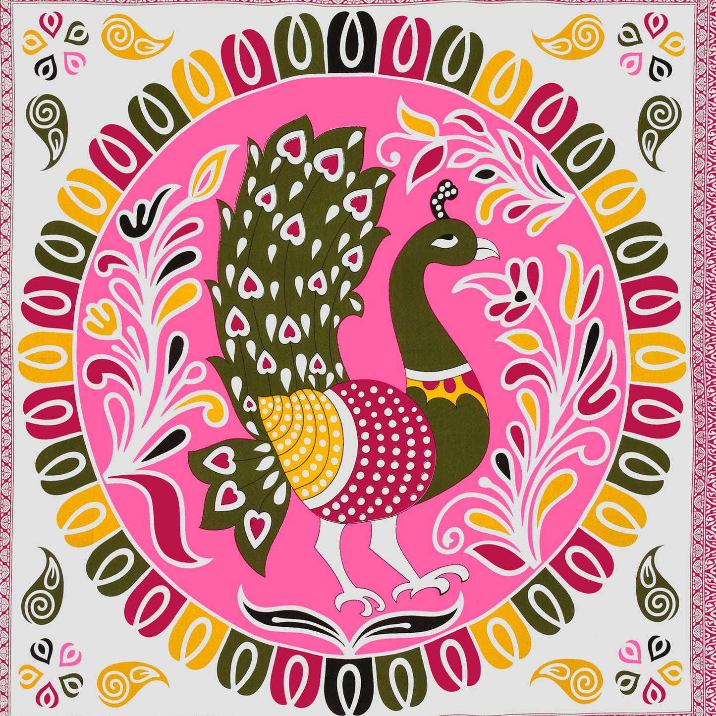 New Peacock Mandela Bedsheet 100% Cotton Queen Size Bedsheet With 2 Pillow Cover Set