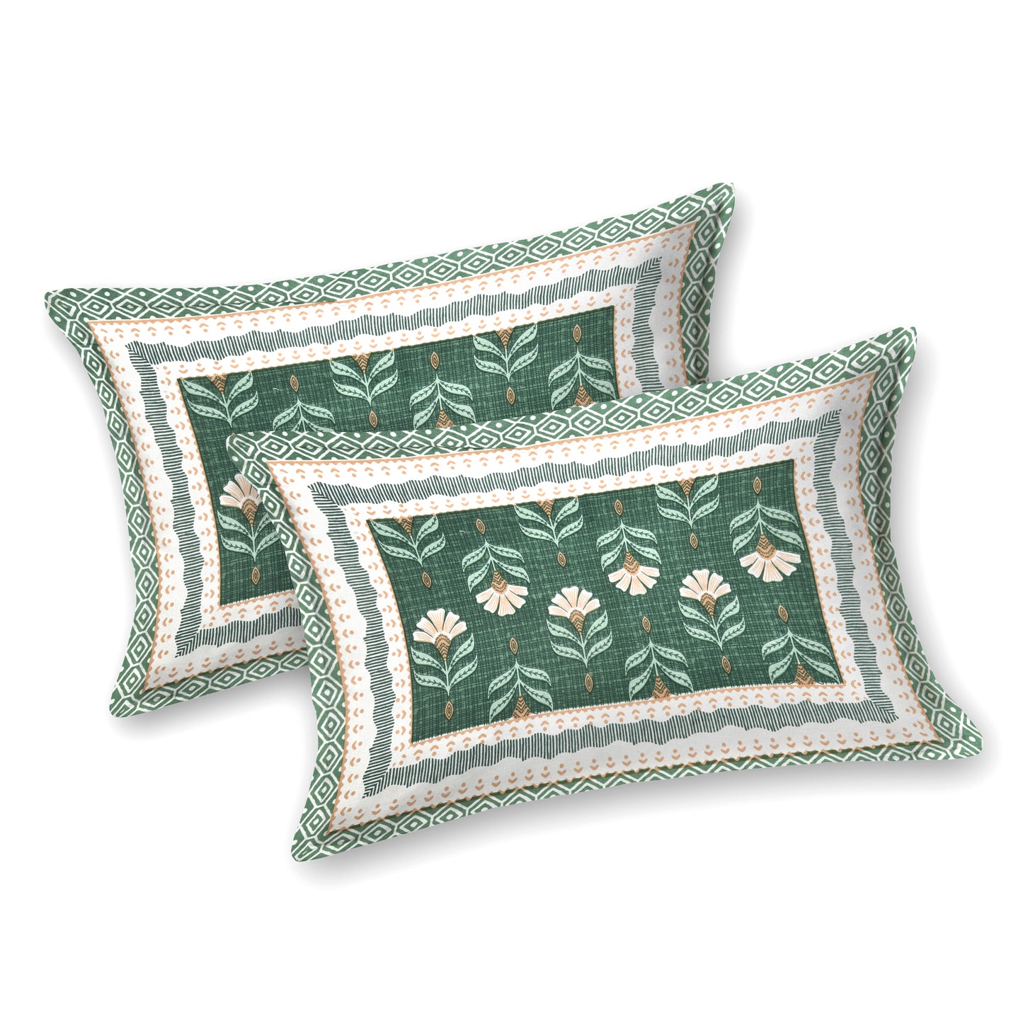 100% Cotton King Size Bedsheet with 2 Pillow Cover Set