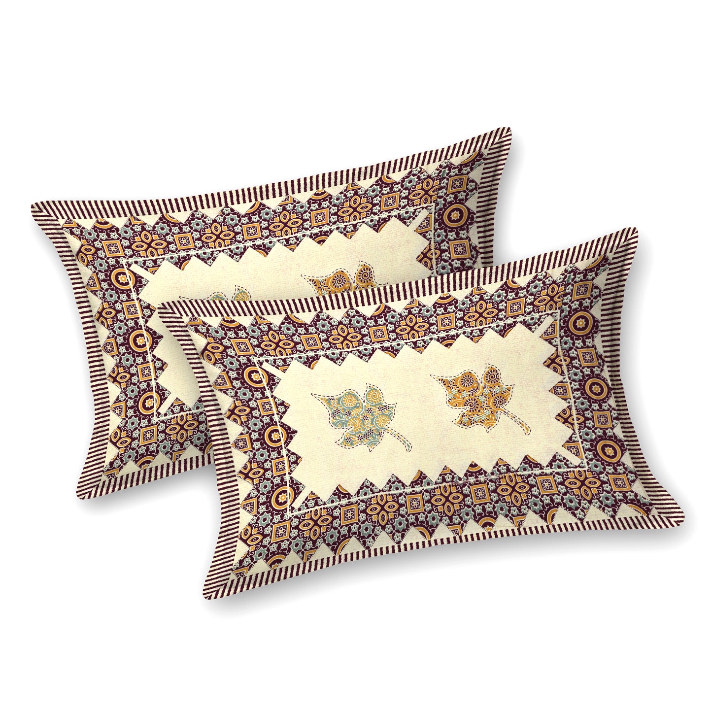 Kashish Print 100% Cotton King Size Bedsheet with 2 Pillow Cover Set