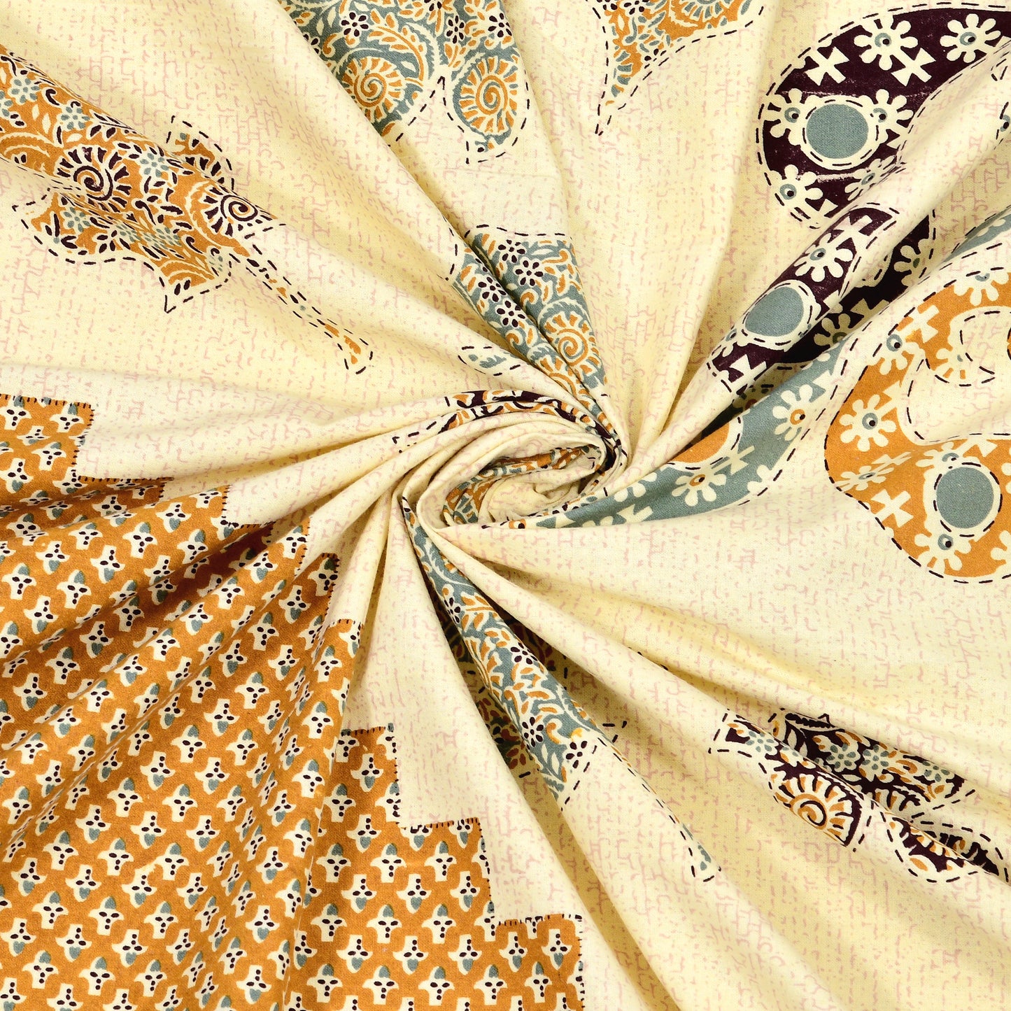 Kashish Print 100% Cotton King Size Bedsheet with 2 Pillow Cover Set