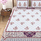Royal Sanganeri Block Print 100% Cotton King Size Bedsheet with 2 Pillow Cover Set