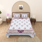 Royal Sanganeri Block Print 100% Cotton King Size Bedsheet with 2 Pillow Cover Set