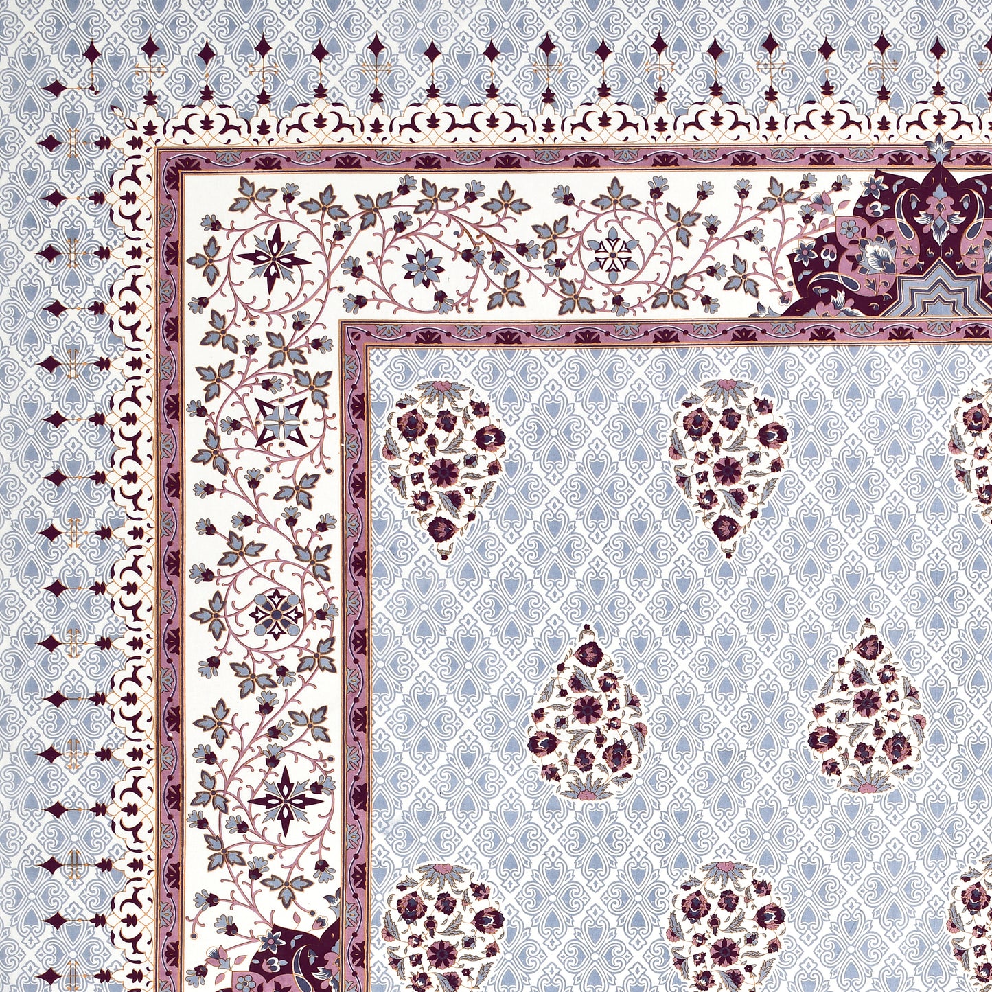 Royal Sanganeri Block Print 100% Cotton King Size Bedsheet with 2 Pillow Cover Set