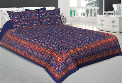 100% Cotton king Size Bedsheet Hand-Block Print www.jaipurtohome.com