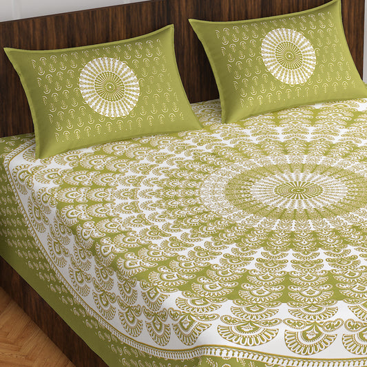 Trendy Bedsheet 100% Cotton Bedsheet 280-TC Cotton Queen Size Bedsheet With 2 Pillow Cover www.jaipurtohome.com
