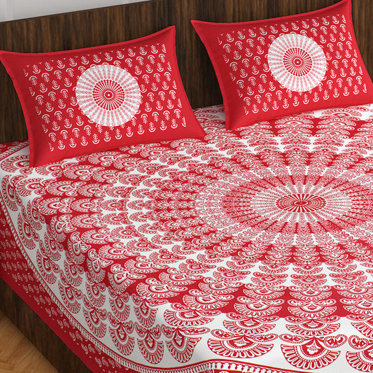 Trendy Bedsheet 100% Cotton Bedsheet 280-TC Cotton Queen Size Bedsheet With 2 Pillow Cover www.jaipurtohome.com