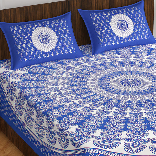Trendy Bedsheet 100% Cotton Bedsheet 280-TC Cotton Queen Size Bedsheet With 2 Pillow Cover www.jaipurtohome.com