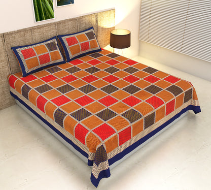 100% Cotton king Size Bedsheet Dabu Print www.jaipurtohome.com