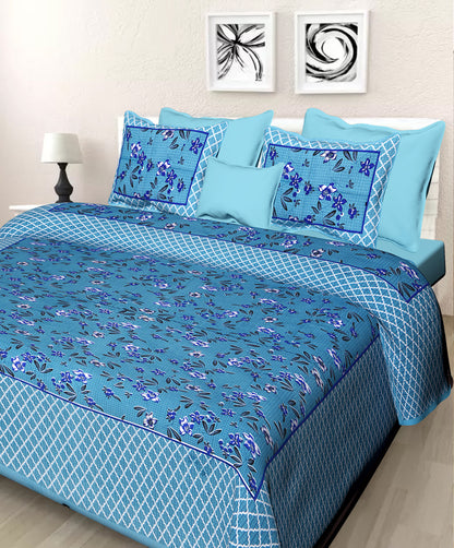 Jaipuri 100 % Cotton Double Size Bedsheet with 2 Pillow Covers ( 280 TC ) www.jaipurtohome.com