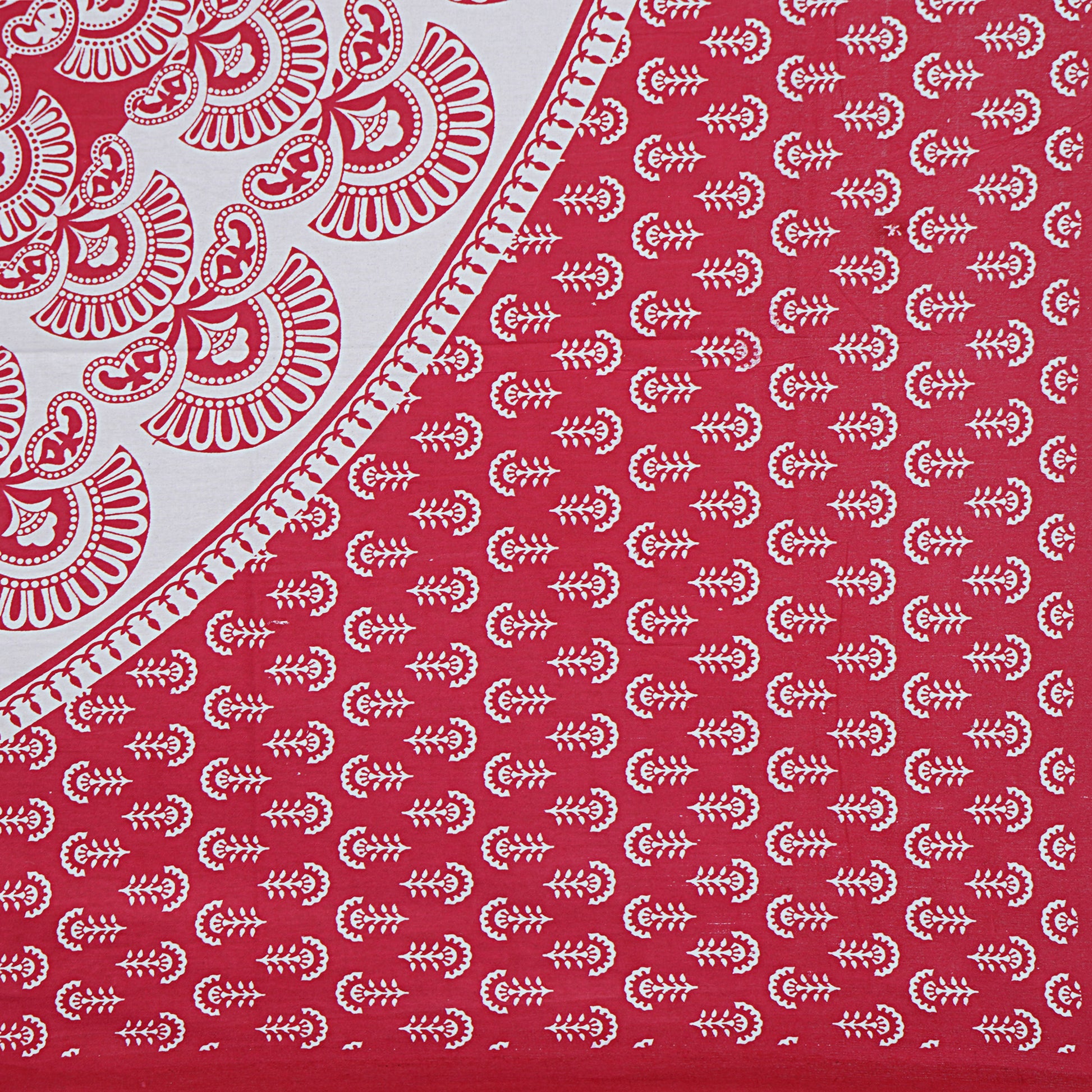 Jaipuri 100% Cotton Double Size Bedsheet ( Red , 280 TC) www.jaipurtohome.com