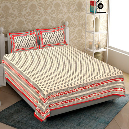 100% Cotton King Size Bedsheet with 2 Pillow Covers www.jaipurtohome.com