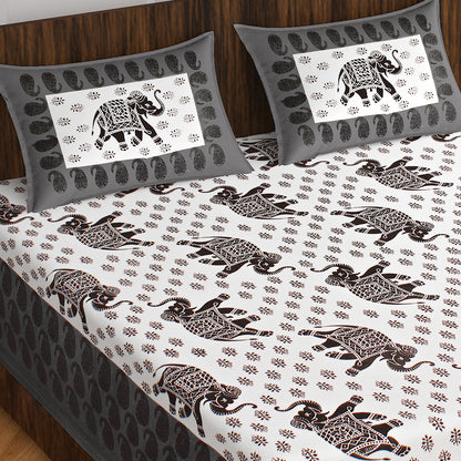 Rajasthani Trendy Bedsheet 100% Cotton Bedsheet 280-TC Cotton Queen Size Bedsheet With 2 Pillow Cover www.jaipurtohome.com