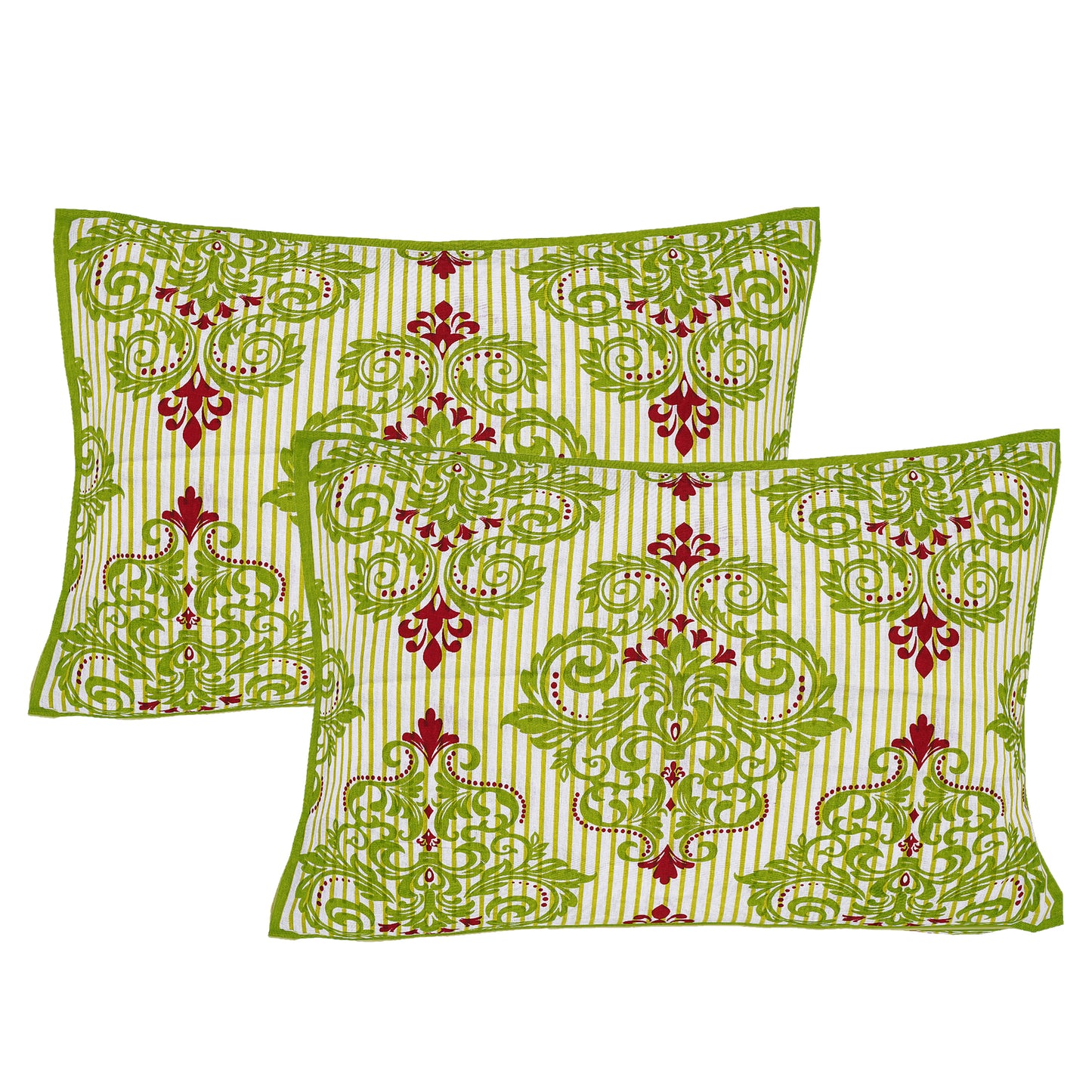 Jaipuri 100% Cotton Double Size Bedsheet with 2 Pillow Covers ( Green , 280 TC ) JAIPUR PRINTS