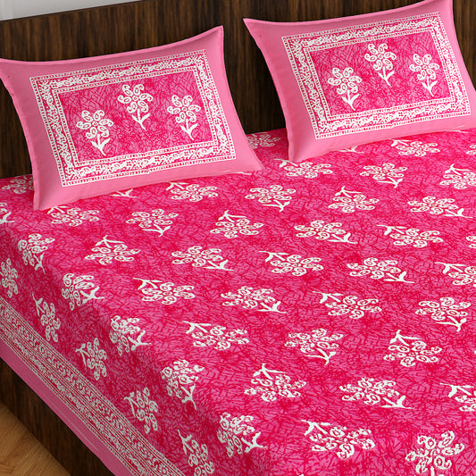 Rajasthani Trendy Bedsheet 100% Cotton Bedsheet 280-TC Cotton Queen Size Bedsheet With 2 Pillow Cover www.jaipurtohome.com