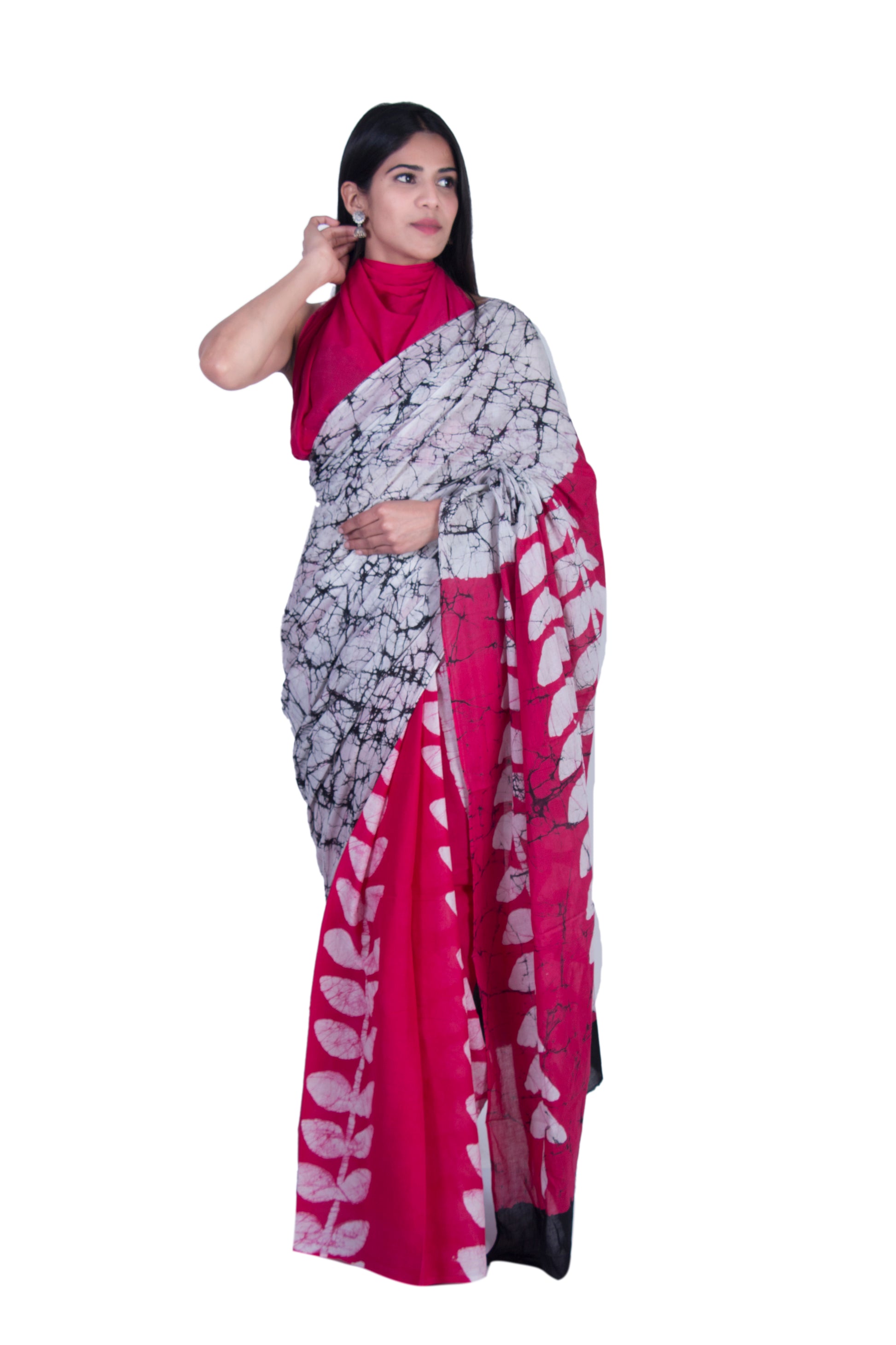 Jaipuri Women's Hand Block Kalamkari Batik Bagru Jaipuri Ikat Printed Hand loom  Mulmul Traditional Ethnic Cotton Sarees With Printed Blouse freeshipping - www.jaipurtohome.com