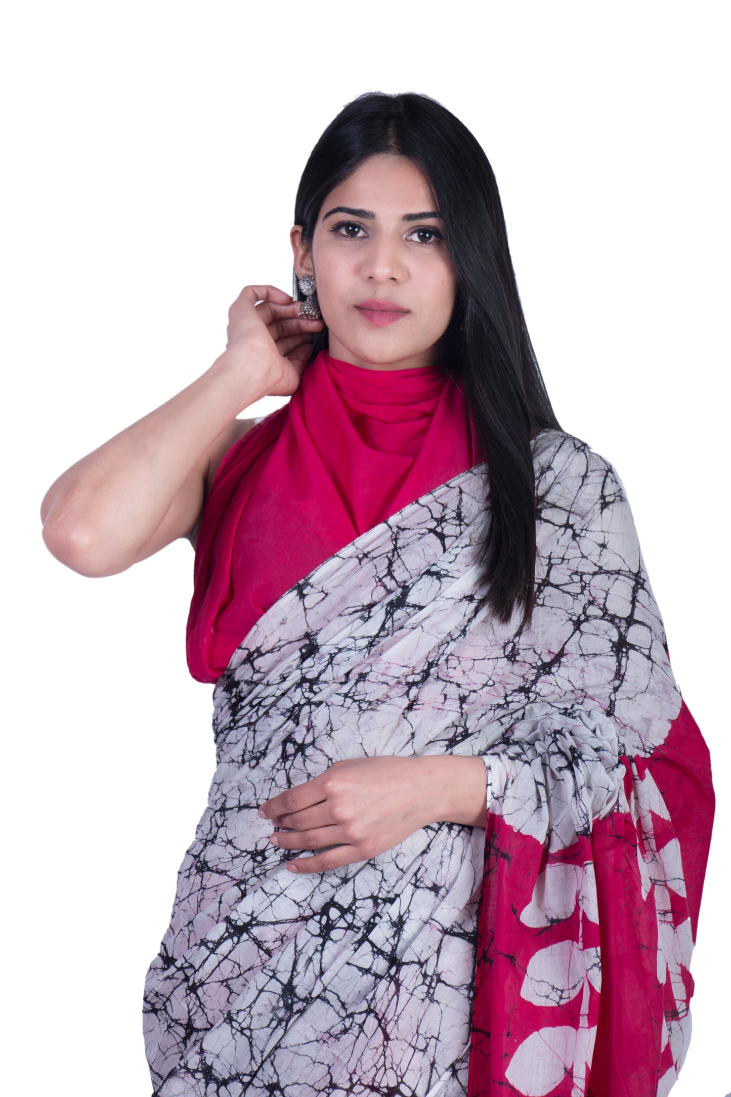 Jaipuri Women's Hand Block Kalamkari Batik Bagru Jaipuri Ikat Printed Hand loom  Mulmul Traditional Ethnic Cotton Sarees With Printed Blouse freeshipping - www.jaipurtohome.com