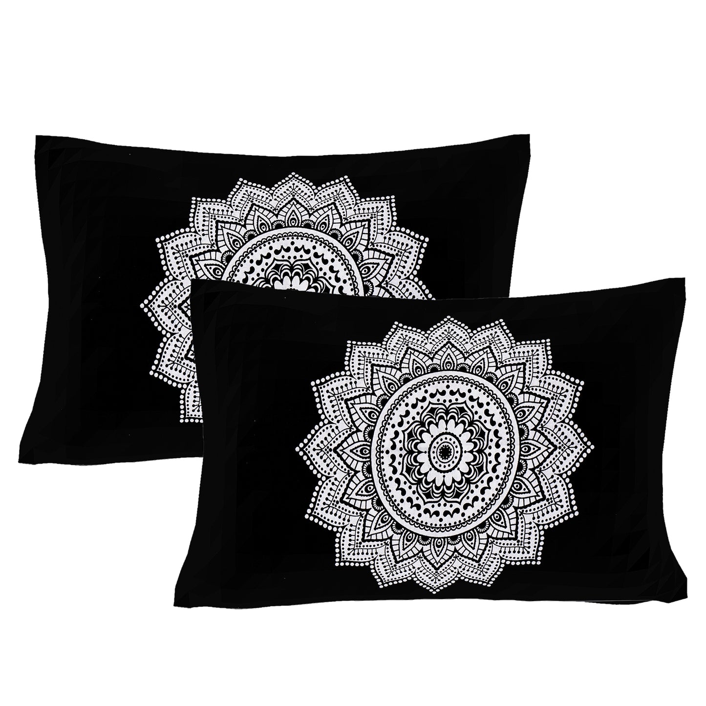Jaipuri 100% Cotton Double Size Bedsheet with 2 Pillow Covers ( Black , 280 TC ) JAIPUR PRINTS