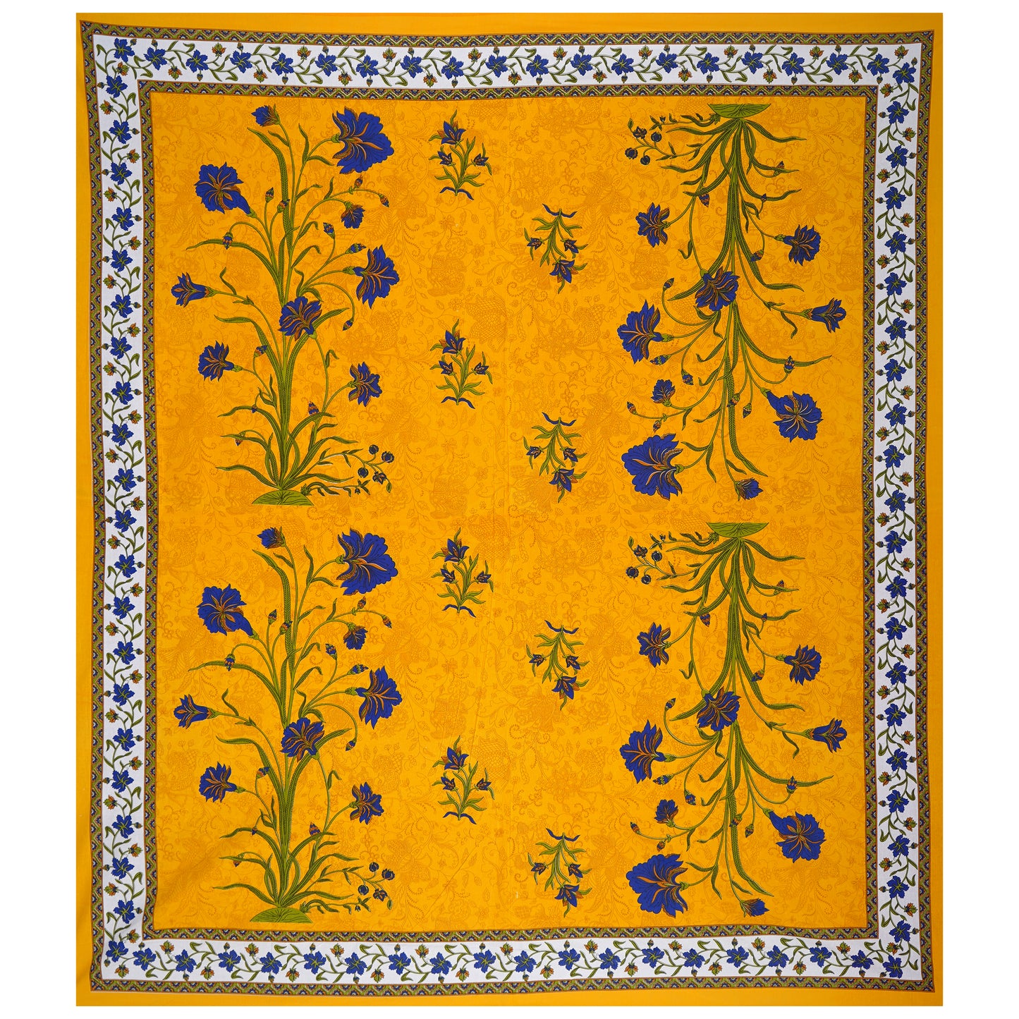 Jaipuri 100 % Cotton Double Size Bedsheet ( Yellow 280 TC ) JAIPUR PRINTS