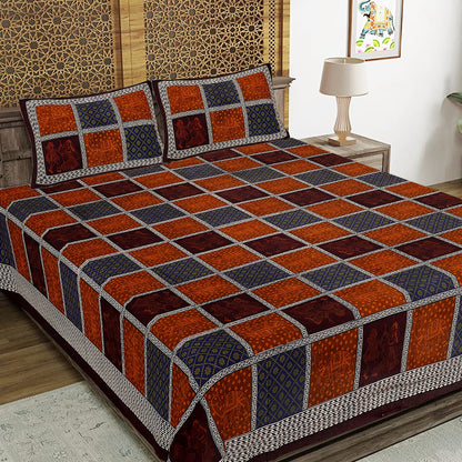 100% Cotton King Size Bedsheet with 2 Pillow Cover