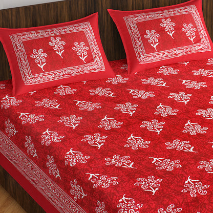 Rajasthani Trendy Bedsheet 100% Cotton Bedsheet 280-TC Cotton Queen Size Bedsheet With 2 Pillow Cover www.jaipurtohome.com