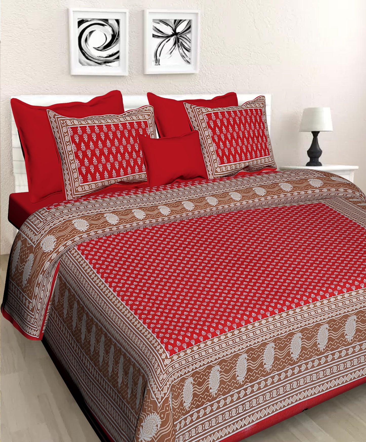Jaipuri 100 % Cotton Double Size Bedsheet ( 280 TC ) www.jaipurtohome.com