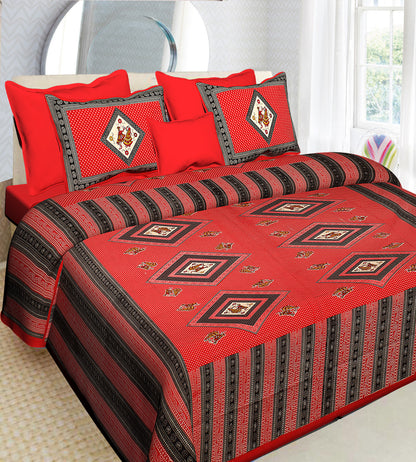 Jaipuri 100% Cotton Double Size Bedsheet with 2 Pillow Covers ( 280 TC ) JAIPUR PRINTS