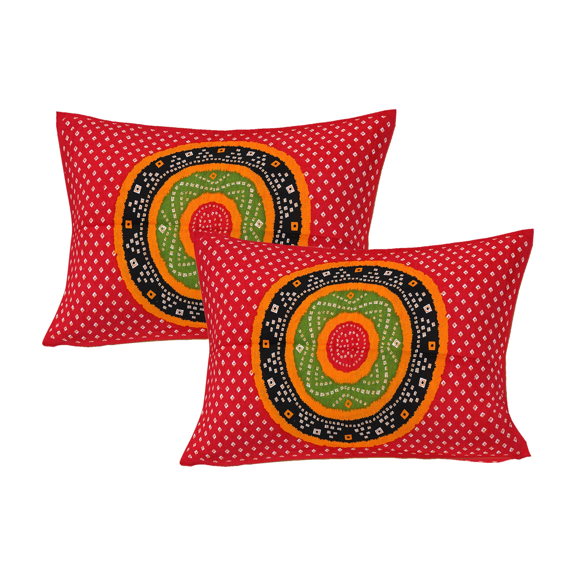 Jaipuri 100% Cotton Double Size Bedsheet with 2 Pillow Covers ( Red , 280 TC ) JAIPUR PRINTS