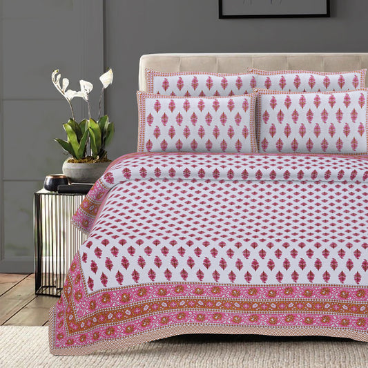 100% Cotton King Size Bedsheet with 2 Pillow Covers www.jaipurtohome.com
