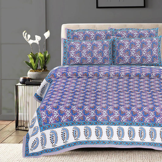 100% Cotton King Size Bedsheet with 2 Pillow Covers www.jaipurtohome.com