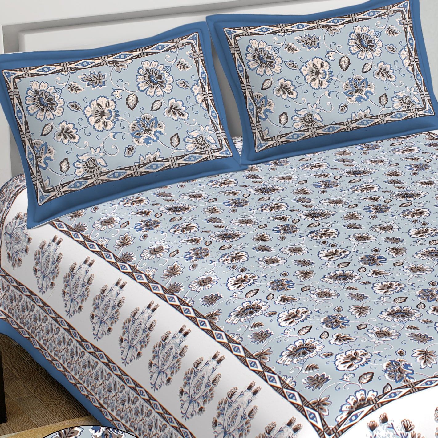 100% Cotton King Size Bedsheet with 2 Pillow Covers www.jaipurtohome.com