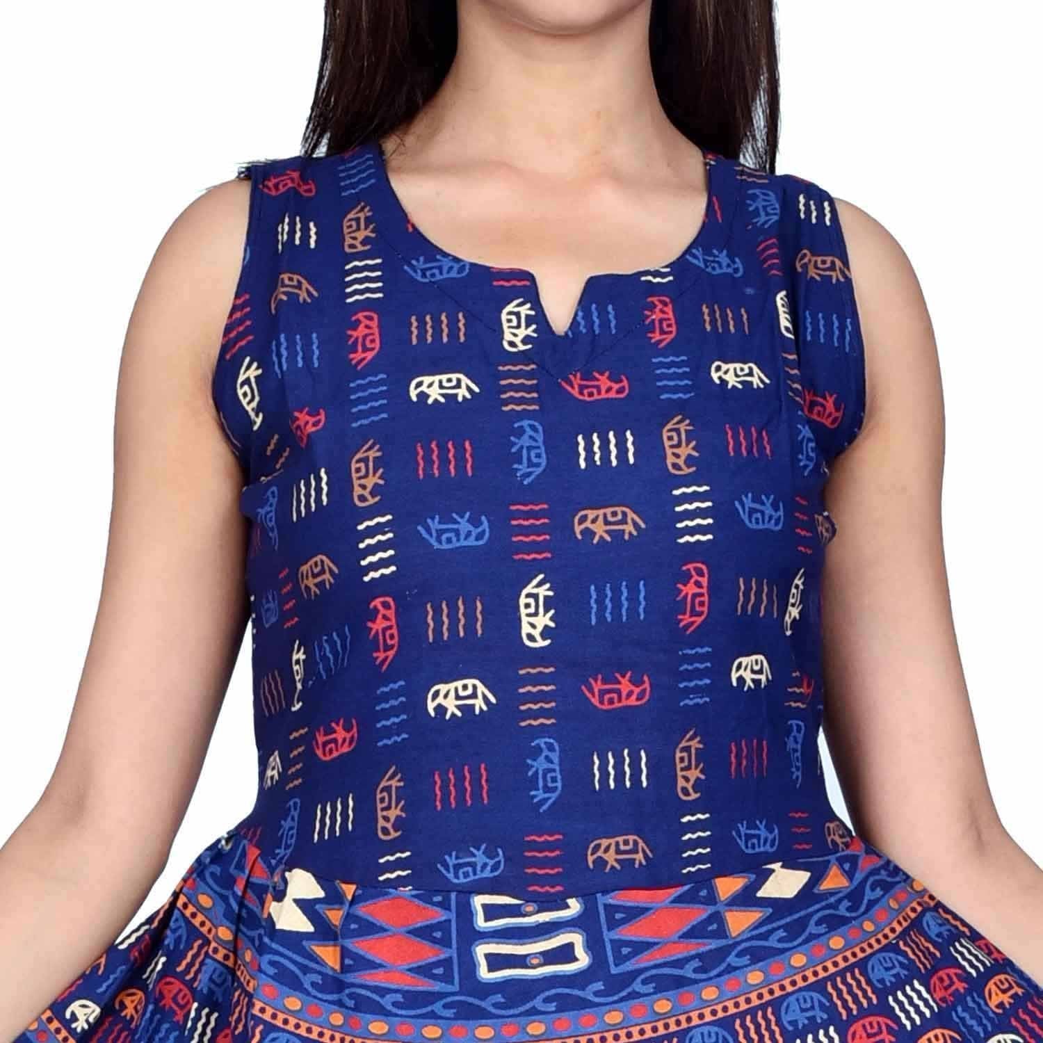 Buy New Radhika Enterprises Women's Cotton Jaipuri Print Long Dress Maxi  (FK_107, Multicolour, Free Size) - Pack of 3 at Amazon.in