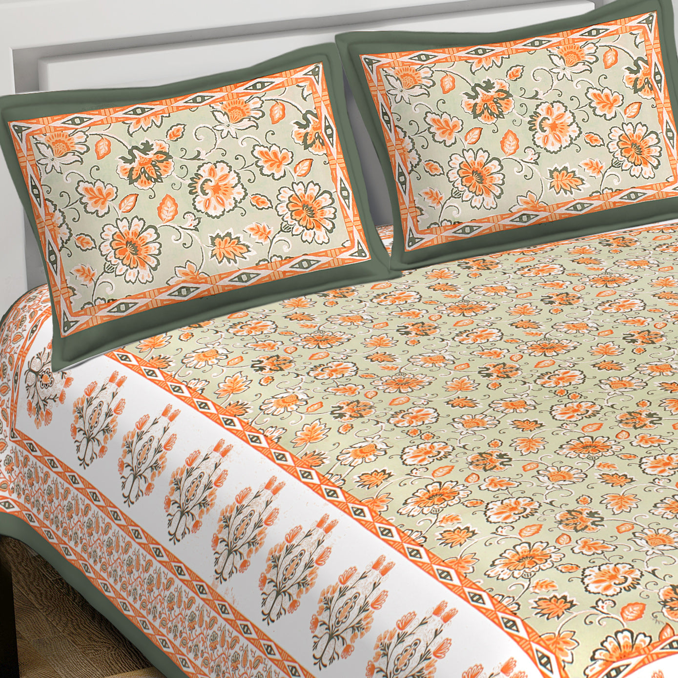 100% Cotton King Size Bedsheet with 2 Pillow Covers www.jaipurtohome.com