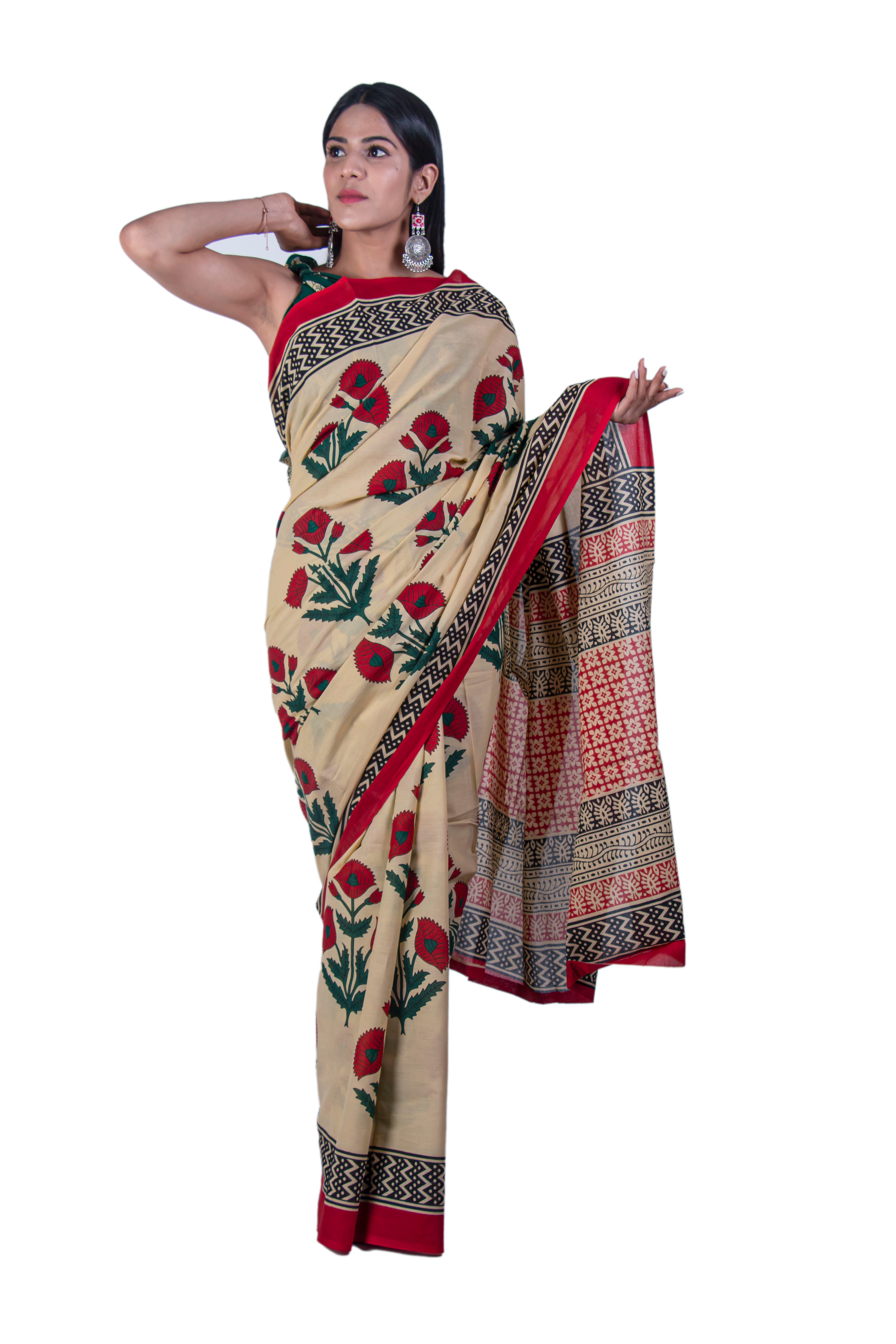 Beautiful Handblock printed pure cotton mulmul sarees | Saree, Pure cotton,  Pure products