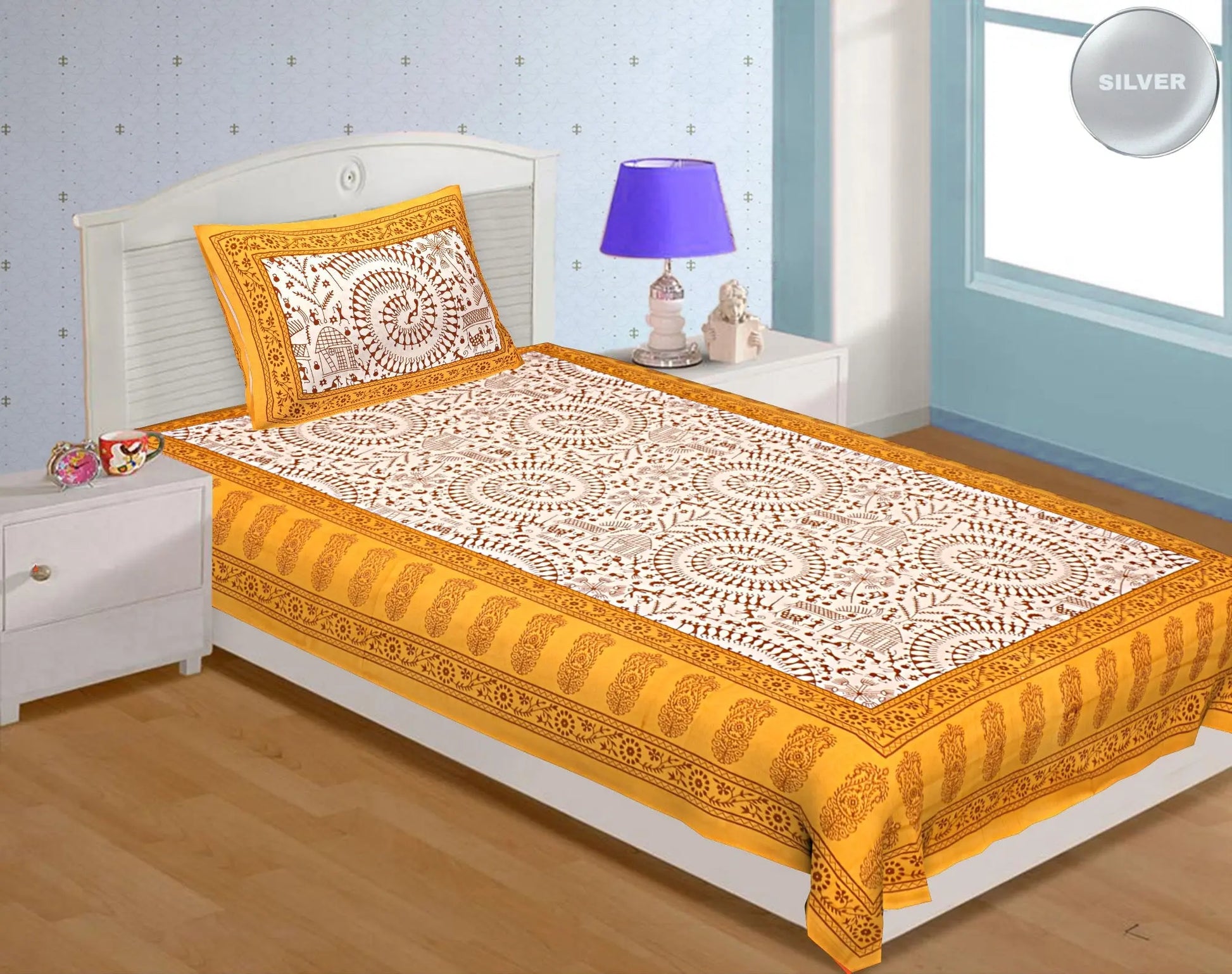 Jaipuri 100% Cotton Single Bedsheet Jaipur To Home