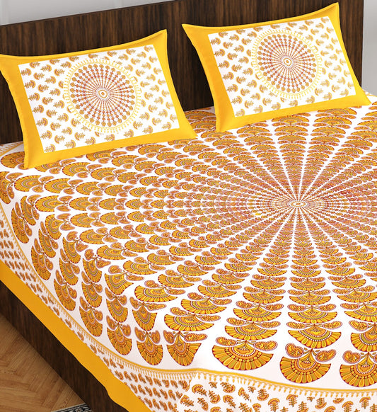 Trendy Bedsheet 100% Cotton Bedsheet 280-TC Cotton Queen Size Bedsheet With 2 Pillow Cover www.jaipurtohome.com