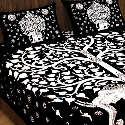 Rajasthani Trendy Bedsheet 100% Cotton Bedsheet 280-TC Cotton Queen Size Bedsheet With 2 Pillow Cover www.jaipurtohome.com