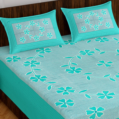 Jaipuri 100% Cotton Rajasthani Jaipuri Queen Size Bedsheet with 2 Pillow Cover. www.jaipurtohome.com