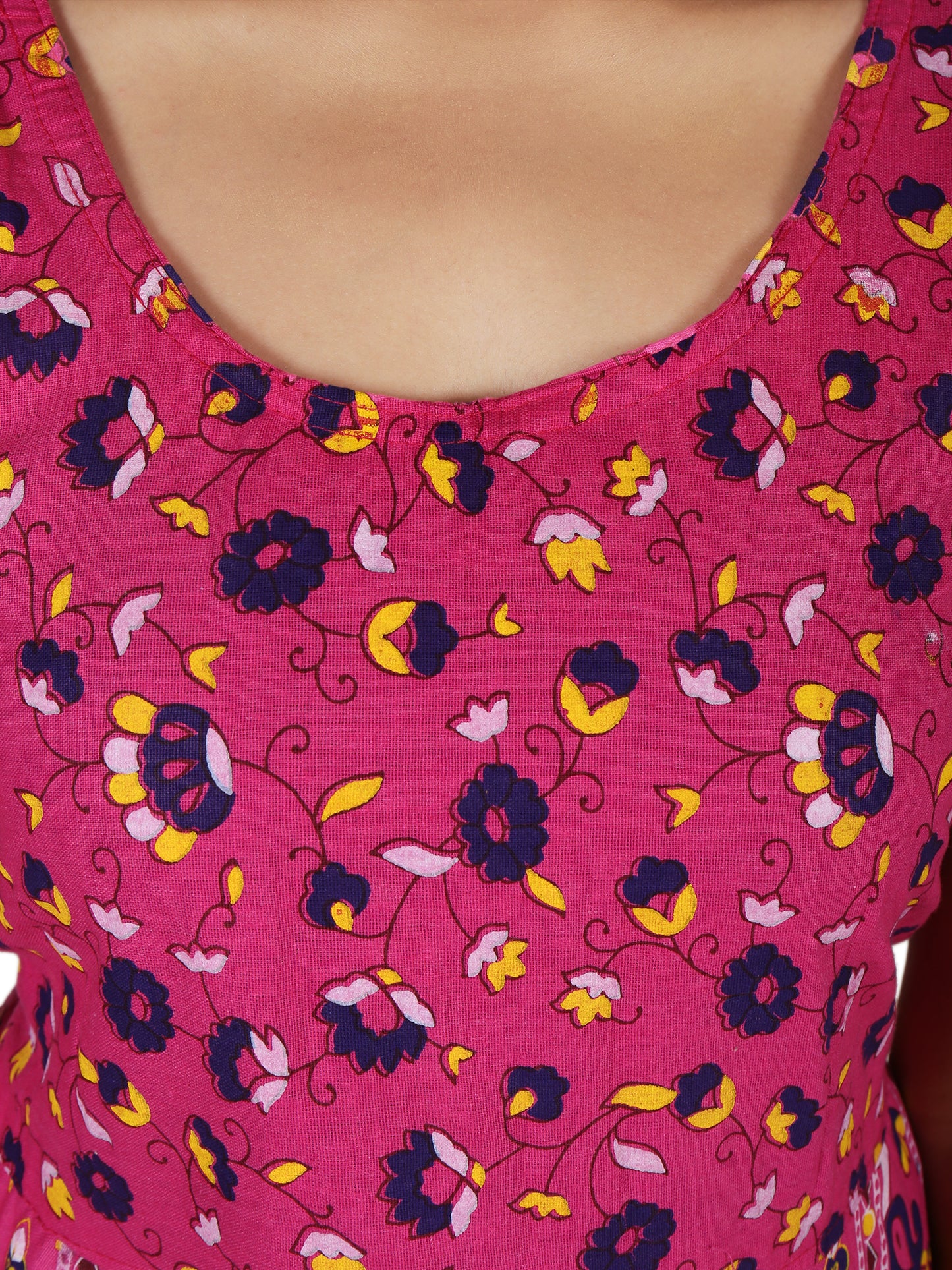 Trendy Beautiful Women Cotton Maternity Semi-Stitched Fabric Maxi Dress -Free Size JAIPUR PRINTS