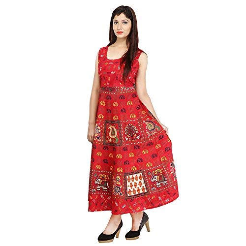 Buy Women's Cotton Jaipuri Printed Long Gown - Lowest price in India|  GlowRoad