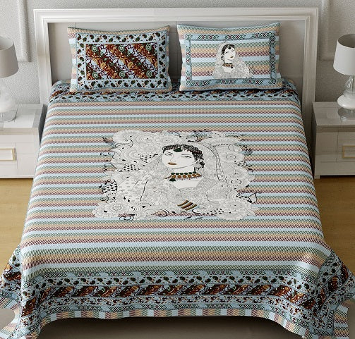 100% Cotton King Size Bed sheets With 2 Pillow Cover Jungle Cruize www.jaipurtohome.com