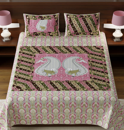 100% Cotton King Size Bed sheets With 2 Pillow Cover Jungle Cruize www.jaipurtohome.com