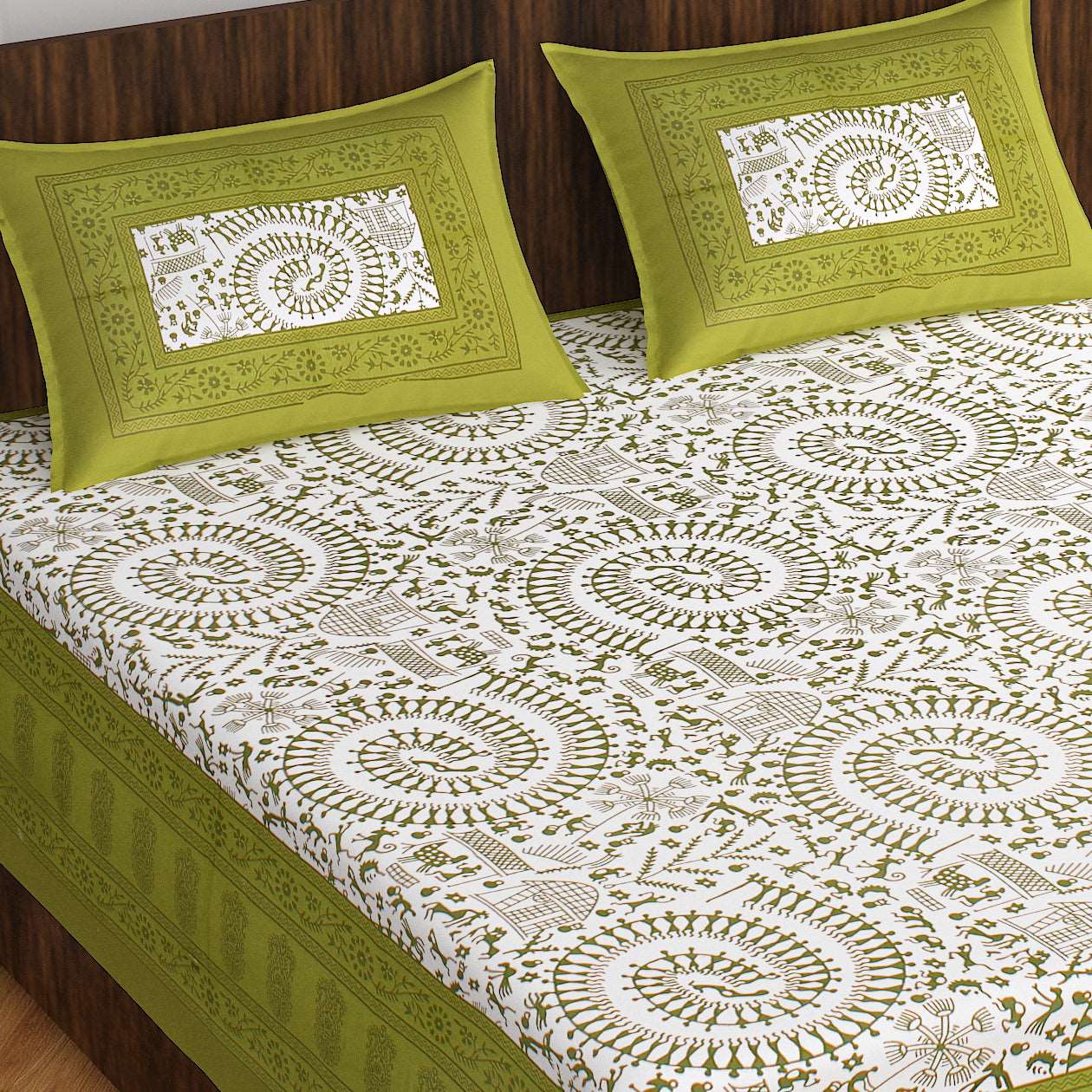100% Cotton Bedsheet 280-TC Cotton Queen Size Bedsheet With 2 Pillow Cover's www.jaipurtohome.com