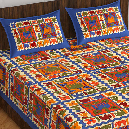 100% Cotton Bedsheet 280-TC Cotton Queen Size Bedsheet With 2 Pillow Cover www.jaipurtohome.com