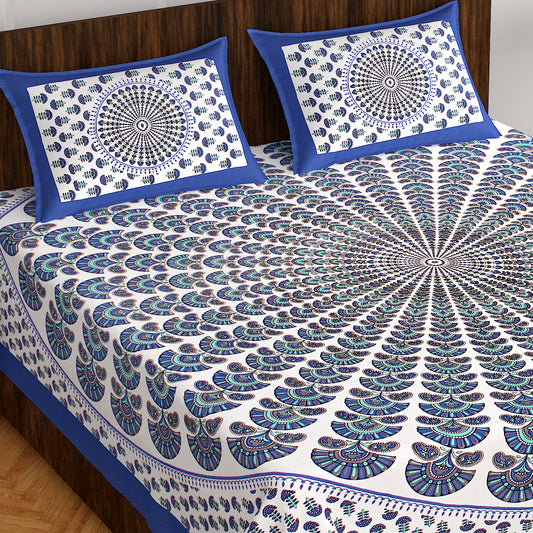 Trendy Bedsheet 100% Cotton Bedsheet 280-TC Cotton Queen Size Bedsheet With 2 Pillow Cover www.jaipurtohome.com