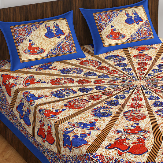 Trendy Bedsheet 100% Cotton Bedsheet 280-TC Cotton Queen Size Bedsheet With 2 Pillow Cover www.jaipurtohome.com